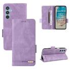 For Samsung Galaxy M35 Magnetic Clasp Leather Phone Case(Purple) - 1
