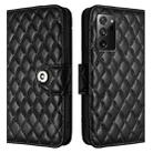 For Samsung Galaxy Note20 Rhombic Texture Flip Leather Phone Case with Lanyard(Black) - 2