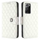 For Samsung Galaxy Note20 Ultra Rhombic Texture Flip Leather Phone Case with Lanyard(White) - 2