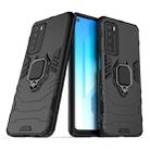 For Huawei Honor Play 4 Shockproof PC + TPU Protective Case with Magnetic Ring Holder(Black) - 1