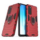 For Huawei Honor Play 4 Shockproof PC + TPU Protective Case with Magnetic Ring Holder(Red) - 1