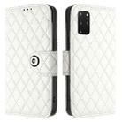 For Samsung Galaxy S20+ Rhombic Texture Flip Leather Phone Case with Lanyard(White) - 2
