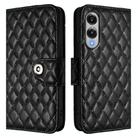 For Samsung Galaxy S25 Edge 5G Rhombic Texture Flip Leather Phone Case with Lanyard(Black) - 2