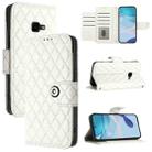 For Samsung Galaxy Xcover 4s / Xcover 4 Rhombic Texture Flip Leather Phone Case with Lanyard(White) - 1