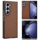 For Samsung Galaxy Z Fold6 PU Leather PC Phone Case(Brown) - 1