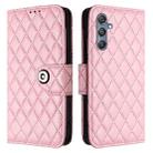 For Samsung Galaxy M34 5G / F34 5G Rhombic Texture Flip Leather Phone Case with Lanyard(Pink) - 2