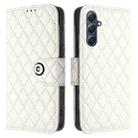 For Samsung Galaxy M54 / F54 5G Rhombic Texture Flip Leather Phone Case with Lanyard(White) - 2