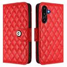 For Samsung Galaxy M16 5G Global Rhombic Texture Flip Leather Phone Case with Lanyard(Red) - 2