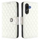 For Samsung Galaxy M56 5G Rhombic Texture Flip Leather Phone Case with Lanyard(White) - 2