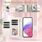 For Samsung Galaxy M56 5G Rhombic Texture Flip Leather Phone Case with Lanyard(White) - 3