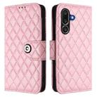 For Samsung Galaxy M56 5G Rhombic Texture Flip Leather Phone Case with Lanyard(Pink) - 2