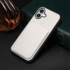 For iPhone 16 Plus Imitation Crocodile Leather Back Phone Case with Holder(White) - 2