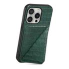 For iPhone 16 Pro Imitation Crocodile Leather Back Phone Case with Holder(Green) - 3