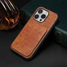 For iPhone 16 Pro Imitation Crocodile Leather Back Phone Case with Holder(Brown) - 2