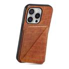 For iPhone 16 Pro Imitation Crocodile Leather Back Phone Case with Holder(Brown) - 3