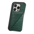 For iPhone 16 Pro Max Imitation Crocodile Leather Back Phone Case with Holder(Green) - 3