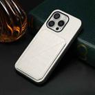 For iPhone 16 Pro Max Imitation Crocodile Leather Back Phone Case with Holder(White) - 2