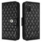 For Samsung Galaxy A02s 164mm Rhombic Texture Flip Leather Phone Case with Lanyard(Black) - 2
