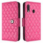 For Samsung Galaxy A20e / A10e Rhombic Texture Flip Leather Phone Case with Lanyard(Rose Red) - 2