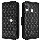 For Samsung Galaxy A40 Rhombic Texture Flip Leather Phone Case with Lanyard(Black) - 2