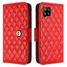 For Samsung Galaxy A42 5G / M42 5G Rhombic Texture Flip Leather Phone Case with Lanyard(Red) - 2