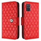 For Samsung Galaxy A71 4G Rhombic Texture Flip Leather Phone Case with Lanyard(Red) - 2