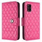 For Samsung Galaxy A71 5G Rhombic Texture Flip Leather Phone Case with Lanyard(Rose Red) - 2