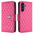 For Samsung Galaxy A16 4G Rhombic Texture Flip Leather Phone Case with Lanyard(Rose Red) - 2
