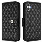 For Samsung Galaxy A06 5G Rhombic Texture Flip Leather Phone Case with Lanyard(Black) - 2