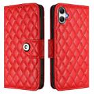For Samsung Galaxy A07 4G Rhombic Texture Flip Leather Phone Case with Lanyard(Red) - 2