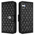 For Samsung Galaxy A07 4G Rhombic Texture Flip Leather Phone Case with Lanyard(Black) - 2
