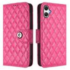 For Samsung Galaxy A07 4G Rhombic Texture Flip Leather Phone Case with Lanyard(Rose Red) - 2