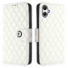 For Samsung Galaxy A07 4G Rhombic Texture Flip Leather Phone Case with Lanyard(White) - 2
