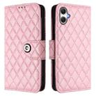 For Samsung Galaxy A07 4G Rhombic Texture Flip Leather Phone Case with Lanyard(Pink) - 2