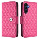 For Samsung Galaxy A17 5G Rhombic Texture Flip Leather Phone Case with Lanyard(Rose Red) - 2
