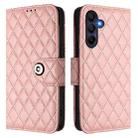 For Samsung Galaxy A17 5G Rhombic Texture Flip Leather Phone Case with Lanyard(Coral Pink) - 2