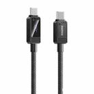 REMAX RC-C069 1.2m 100W Type-C to Type-C Digital Display Braided Fast Charging Cable(Black) - 1