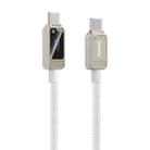 REMAX RC-C069 1.2m 100W Type-C to Type-C Digital Display Braided Fast Charging Cable(White) - 1