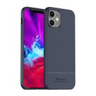 For iPhone 12 / 12 Pro iPAKY Carbon Fiber Texture Soft TPU Case(Blue) - 1