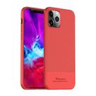 For iPhone 12 Pro Max iPAKY Carbon Fiber Texture Soft TPU Case(Red) - 1