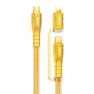 REMAX RC-C165 Prime 1.2m 60W Type-C to Type-C + 8 Pin Braided Fast Charging Cable(Gold) - 1