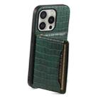 For iPhone 16 Pro Max Crocodile Texture Card Bag Design Full Coverage Phone Case(Green) - 3