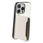 For iPhone 16 Pro Max Crocodile Texture Card Bag Design Full Coverage Phone Case(White) - 3