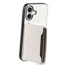 For iPhone 17 Crocodile Texture Card Bag Design Full Coverage Phone Case(White) - 3