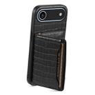 For iPhone 17 Air Crocodile Texture Card Bag Design Full Coverage Phone Case(Black) - 3