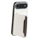 For iPhone 17 Air Crocodile Texture Card Bag Design Full Coverage Phone Case(White) - 3