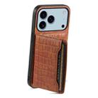 For iPhone 17 Pro Max Crocodile Texture Card Bag Design Full Coverage Phone Case(Brown) - 3