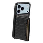 For iPhone 17 Pro Max Crocodile Texture Card Bag Design Full Coverage Phone Case(Black) - 3