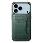 For iPhone 17 Pro Max Crocodile Texture Card Bag Design Full Coverage Phone Case(Green) - 1