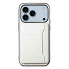 For iPhone 17 Pro Max Crocodile Texture Card Bag Design Full Coverage Phone Case(White) - 1